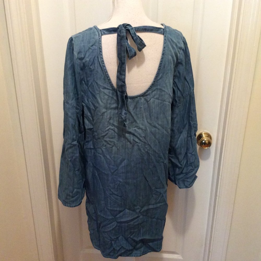 Cloth & Stone Anthropologie Dress M Blue Chambray - Picture 5 of 8